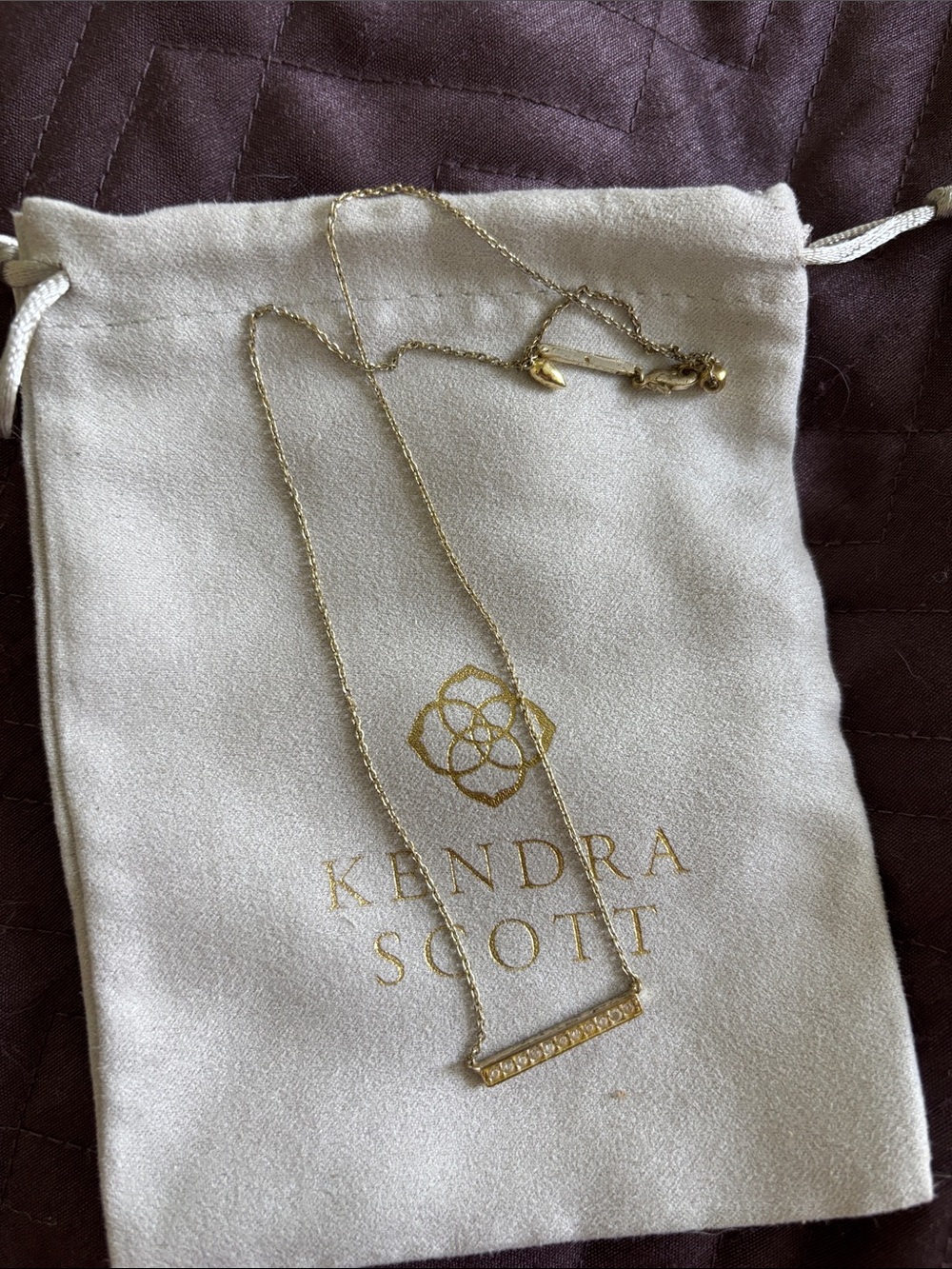 Kendra Scott Allison Gold-plated CZ Bar Necklace - 18”